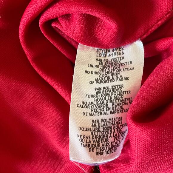 AQUA Women's Cocktail Dress Size 6 Red Crepe Sleeveless One Shoulder Mini Sheath - Picture 8 of 10